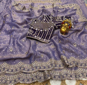 Ds 821 NC Moss Sequence Thread Work Designer Sarees - Amrah Wholesale