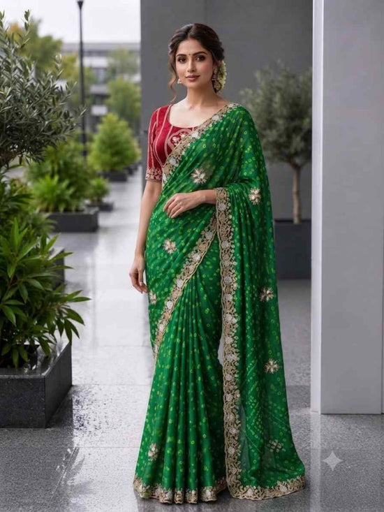 DS 822 Fendy Satin Beads Work Saree
