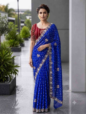 DS 822 Fendy Satin Beads Work Saree