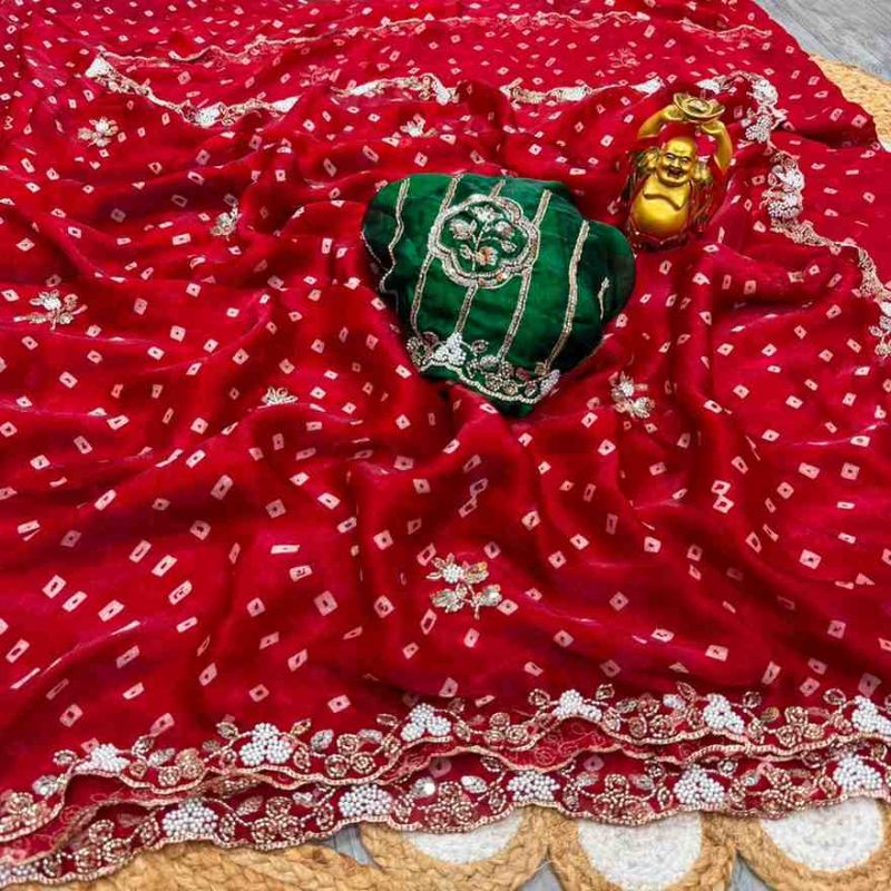 DS 822 Fendy Satin Beads Work Saree