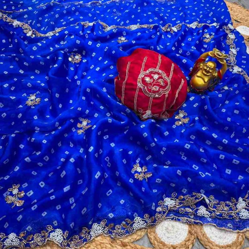 DS 822 Fendy Satin Beads Work Saree