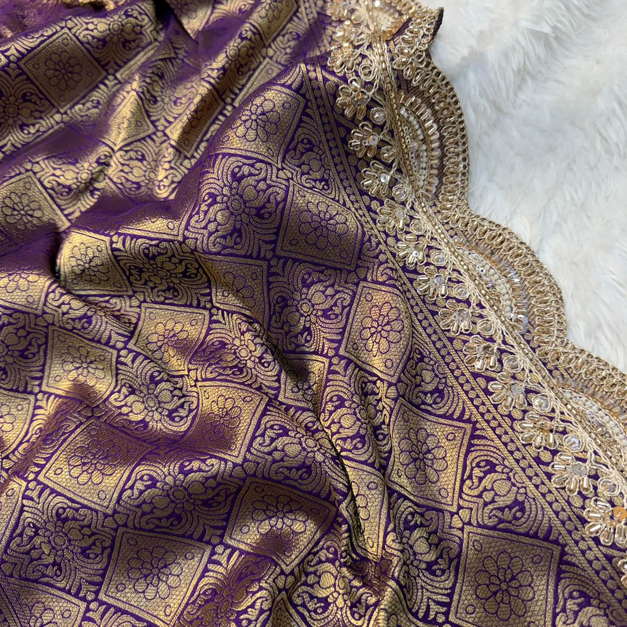 DS 855 Pure Banarasi Khadi Silk Designer Saree