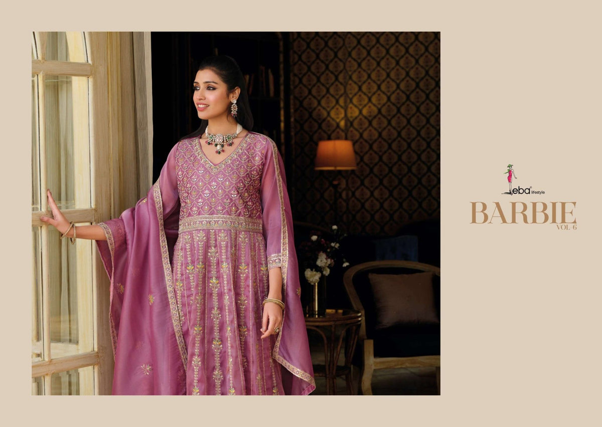 Eba Lifestyle Barbie Vol 6 Simer Embroidered 3 Piece Suit - Amrah Wholesale
