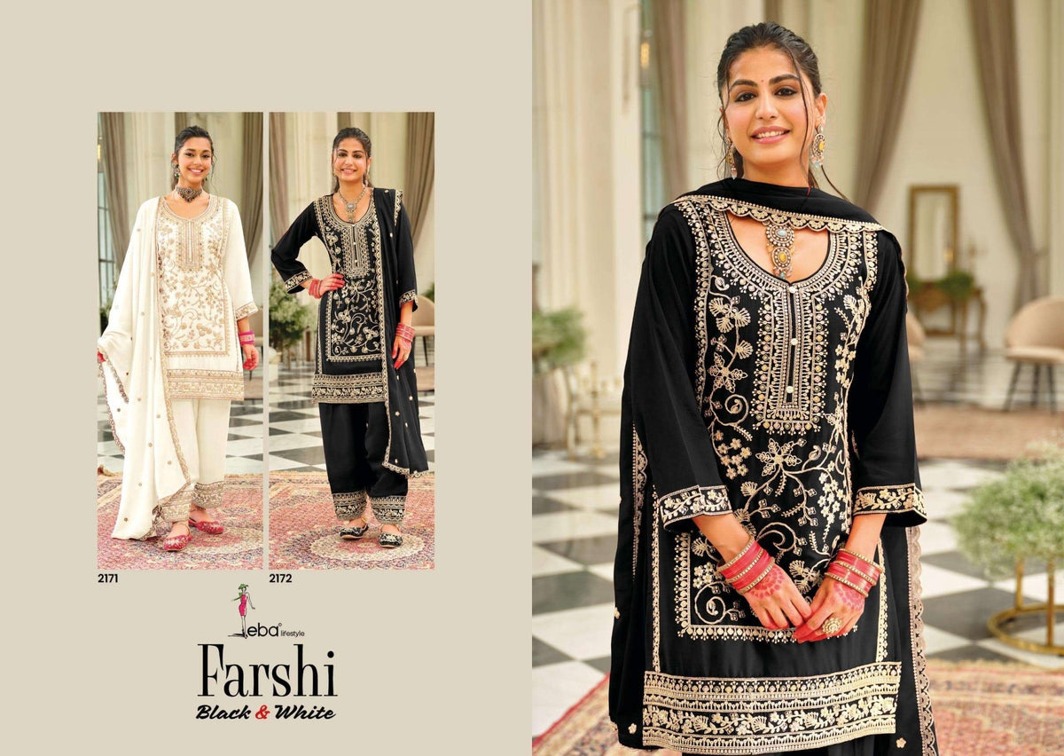 EBA Lifestyle Farshi Chinon Embroidery Pakistani Suits - Amrah Wholesale