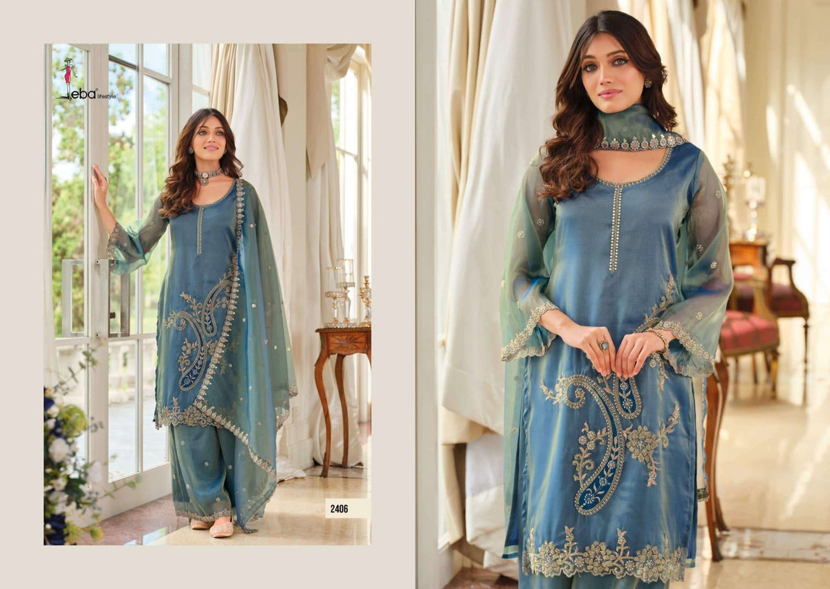 Eba Lifestyle Firdaus Simar Embroidered Salwar Suit Set - Amrah Wholesale