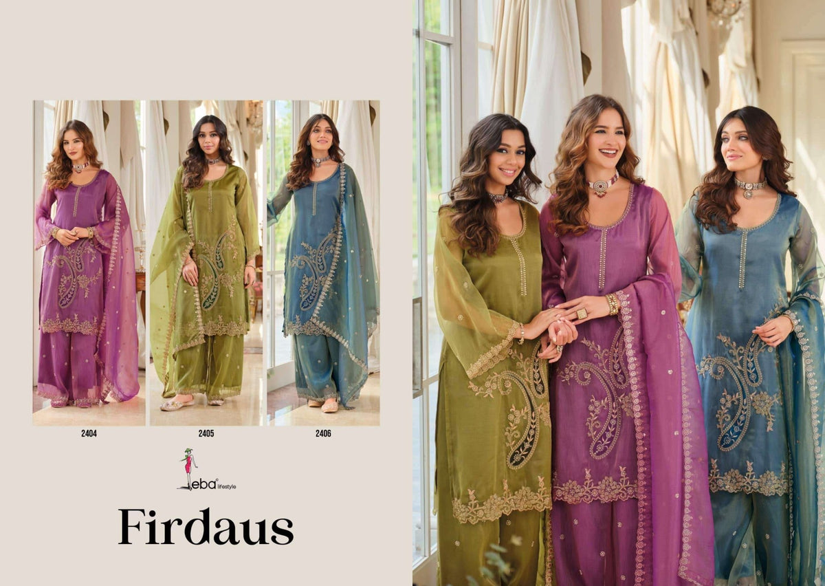 Eba Lifestyle Firdaus Simar Embroidered Salwar Suit Set - Amrah Wholesale