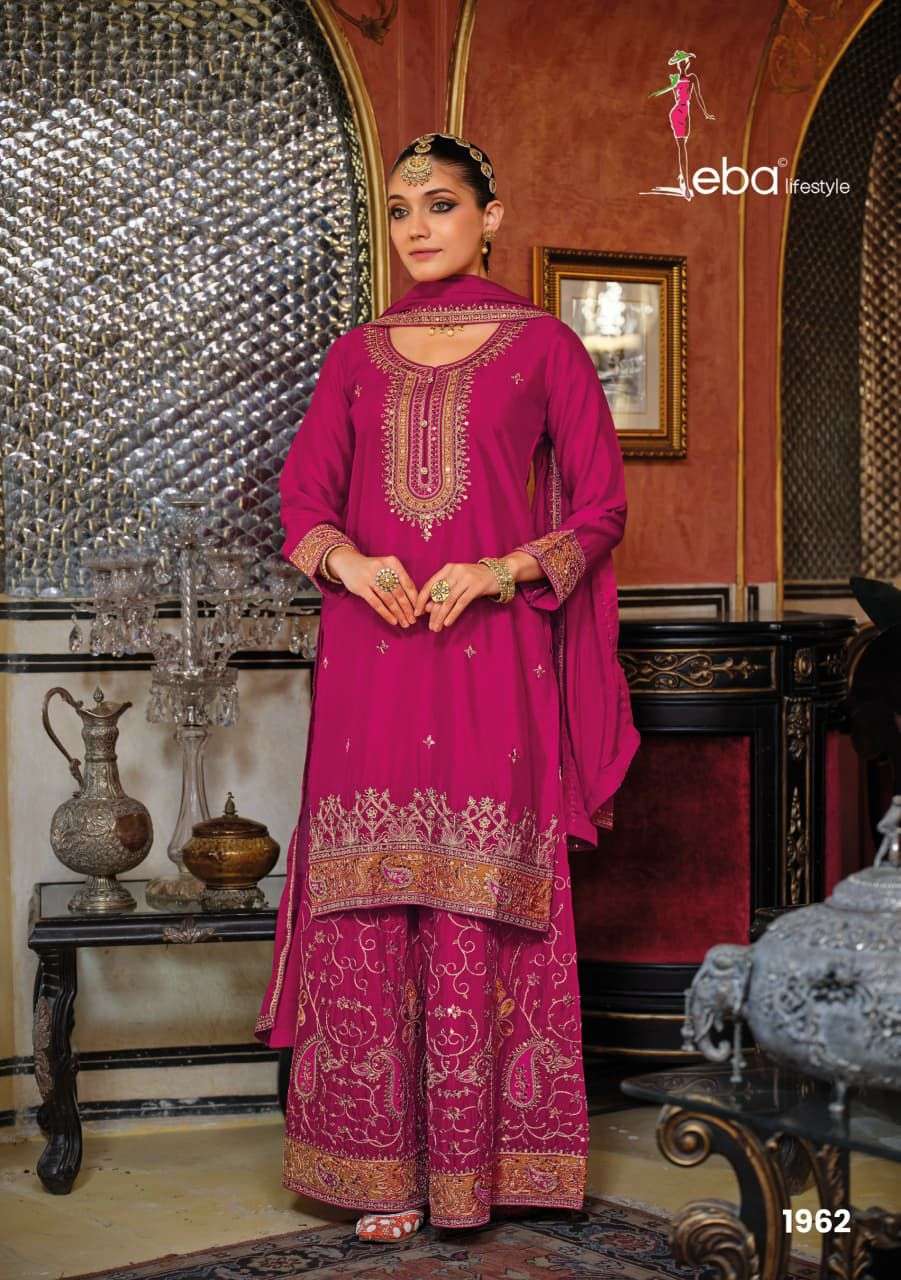 EBA Lifestyle Kashish Pure Chinon Embroidery Pakistani Dresses - Amrah Wholesale