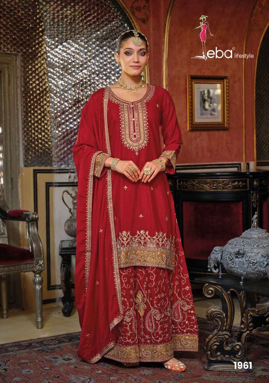 EBA Lifestyle Kashish Pure Chinon Embroidery Pakistani Dresses - Amrah Wholesale