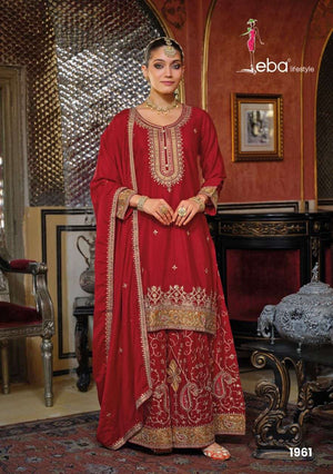 EBA Lifestyle Kashish Pure Chinon Embroidery Pakistani Dresses - Amrah Wholesale