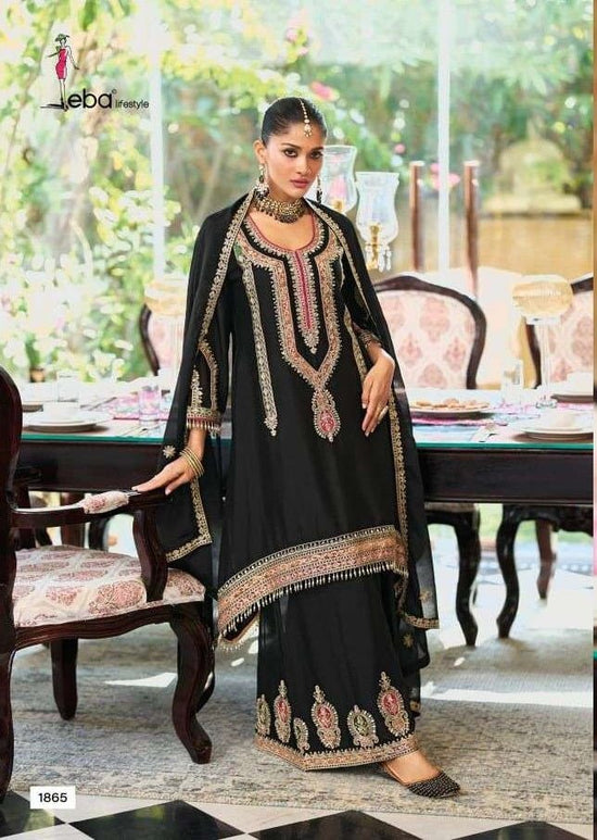 EBA Lifestyle Motifs Chinon Embroidery Stitched Pakistani Dresses - Amrah Wholesale