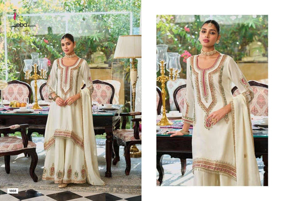 EBA Lifestyle Motifs Chinon Embroidery Stitched Pakistani Dresses - Amrah Wholesale