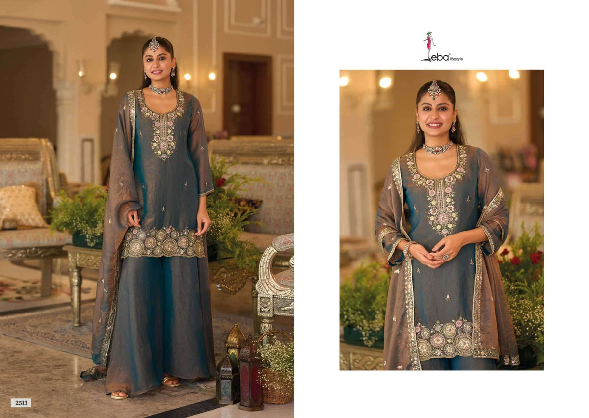 Eba Lifestyle Naveli Stitched Moss Sharara Dress - Amrah Wholesale