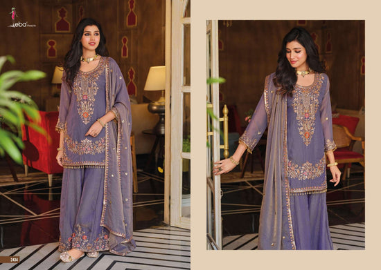 Eba Lifestyle Sofiya NC Moss Designer Gharara Sharara Suit Set
