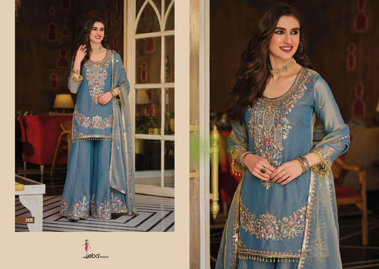 Eba Lifestyle Sofiya NC Moss Designer Gharara Sharara Suit Set