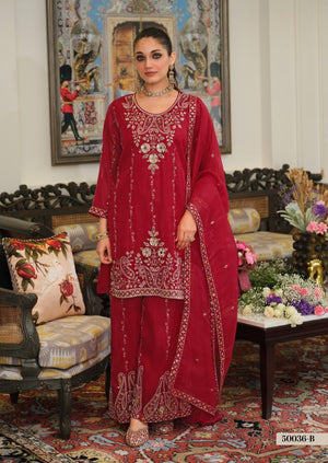 Eba LifeStyle Zaveri D 50036 A And B Simar Silk Embroidered Designer Salwar Kameez