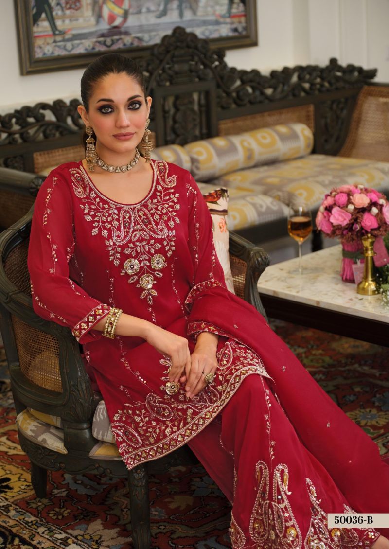 Eba LifeStyle Zaveri D 50036 A And B Simar Silk Embroidered Designer Salwar Kameez
