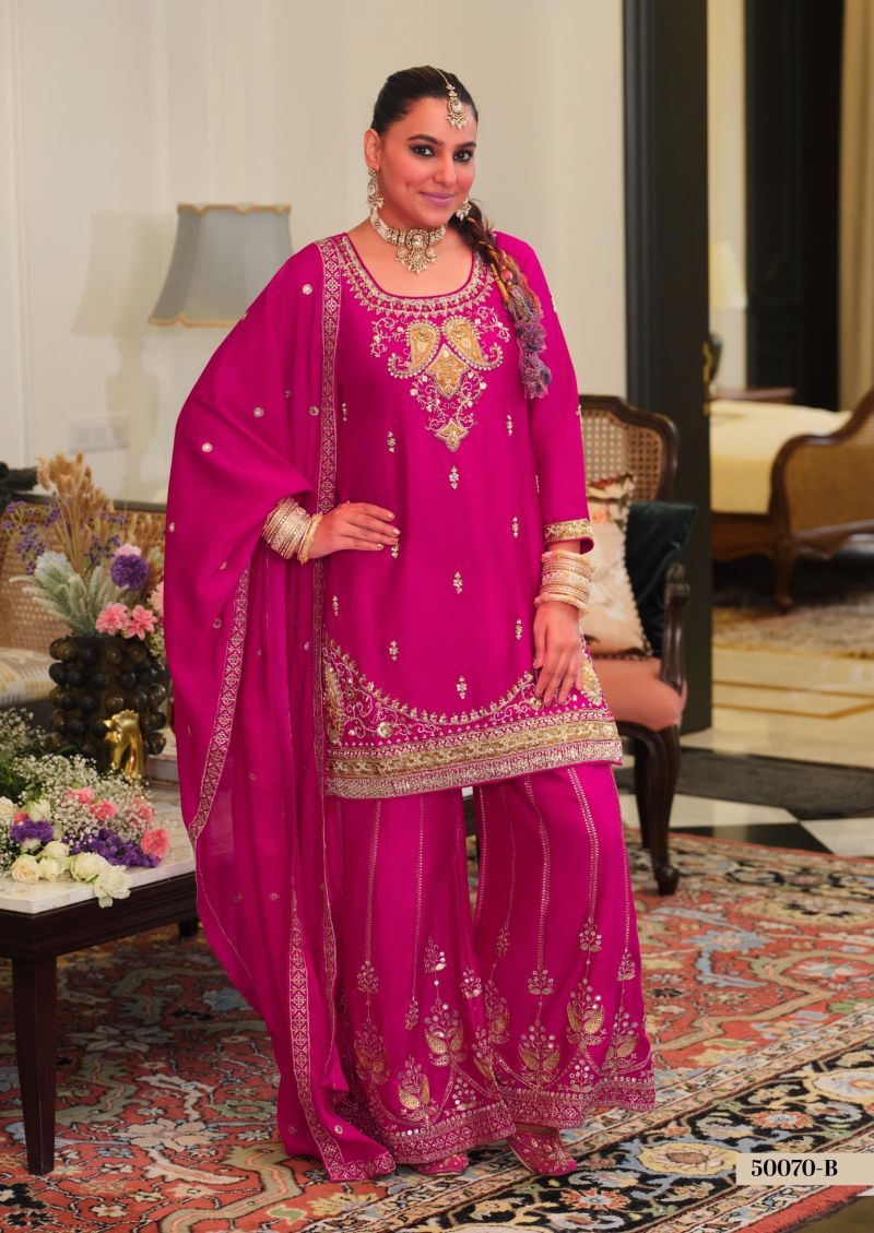Eba LifeStyle Zaveri D 50070 A And B Chinon Beats Work Designer Salwar Kameez