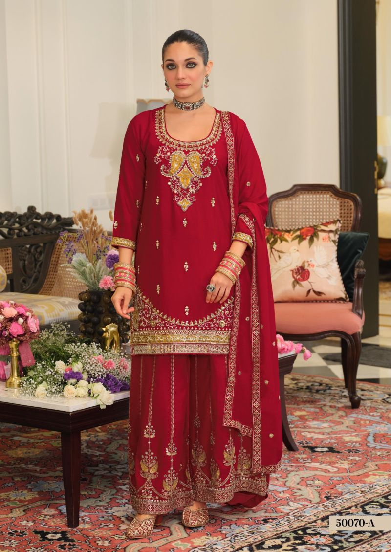 Eba LifeStyle Zaveri D 50070 A And B Chinon Beats Work Designer Salwar Kameez