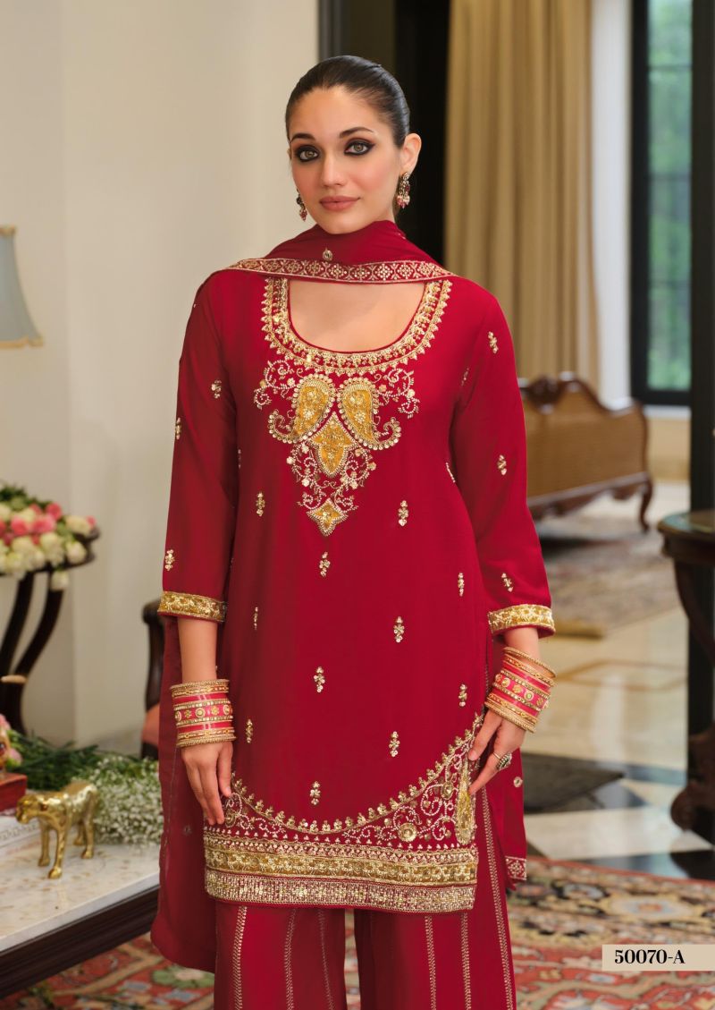 Eba LifeStyle Zaveri D 50070 A And B Chinon Beats Work Designer Salwar Kameez
