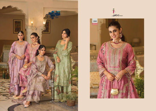 Eba Lifestyle Sabhnam Heavy Chinon Designer Kurti Pant Dupatta Set
