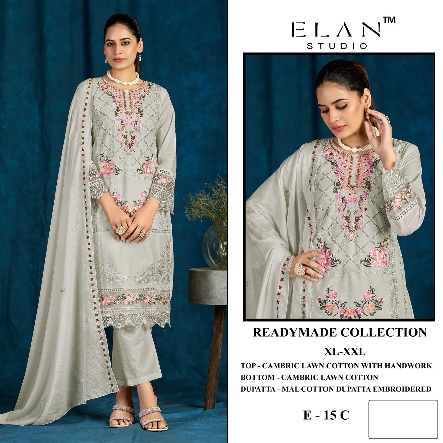 Elan E 15 A To D Cambric Cotton Salwar Suit Set