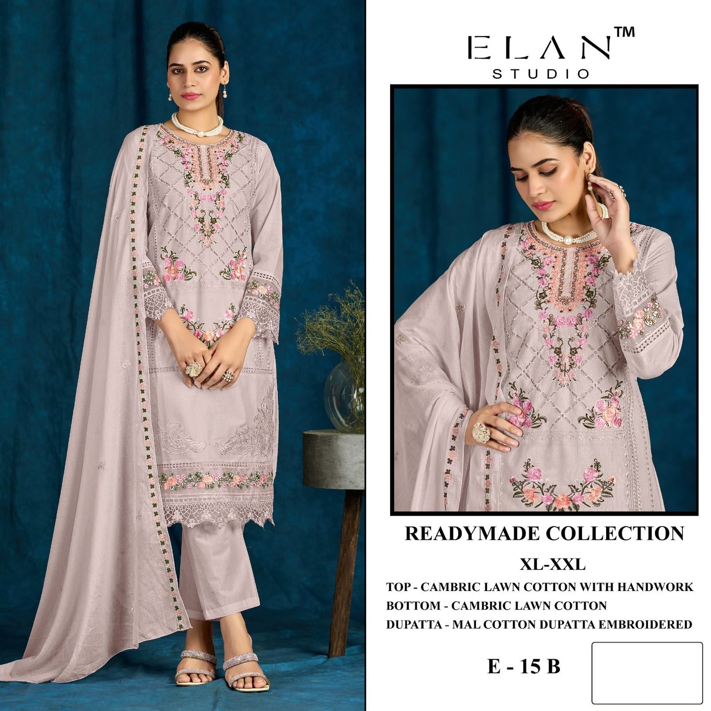 Elan E 15 A To D Cambric Cotton Salwar Suit Set