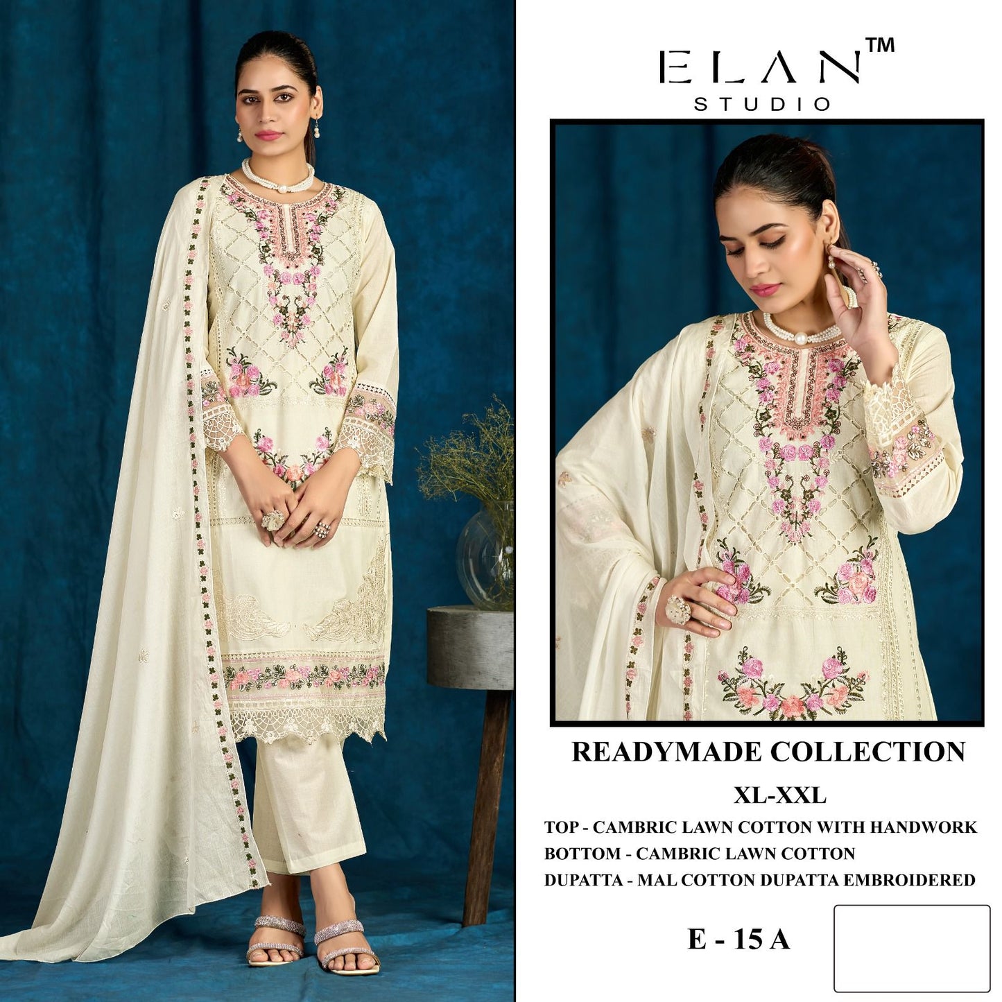 Elan E 15 A To D Cambric Cotton Salwar Suit Set