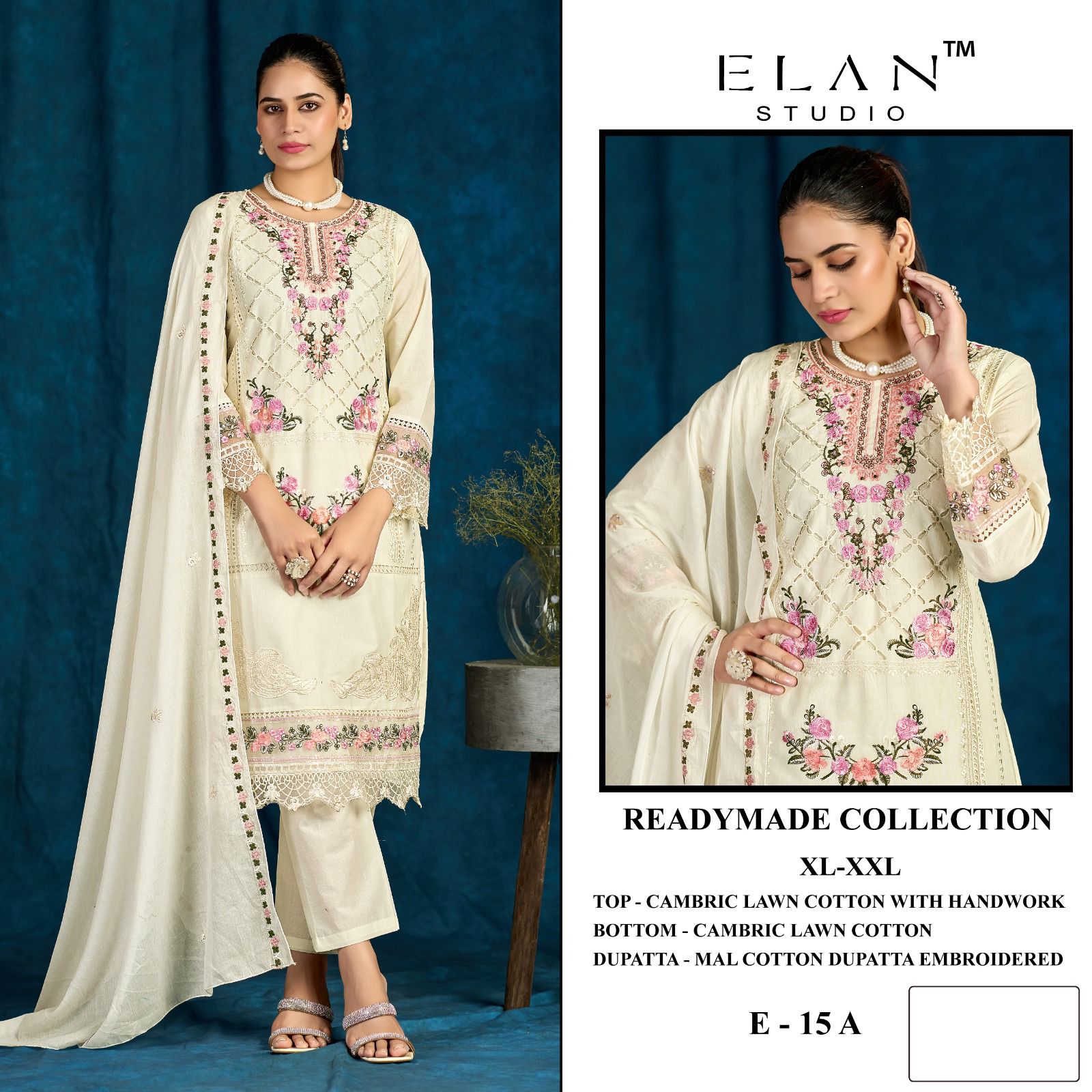 Elan E 15 A To D Cambric Cotton Salwar Suit Set