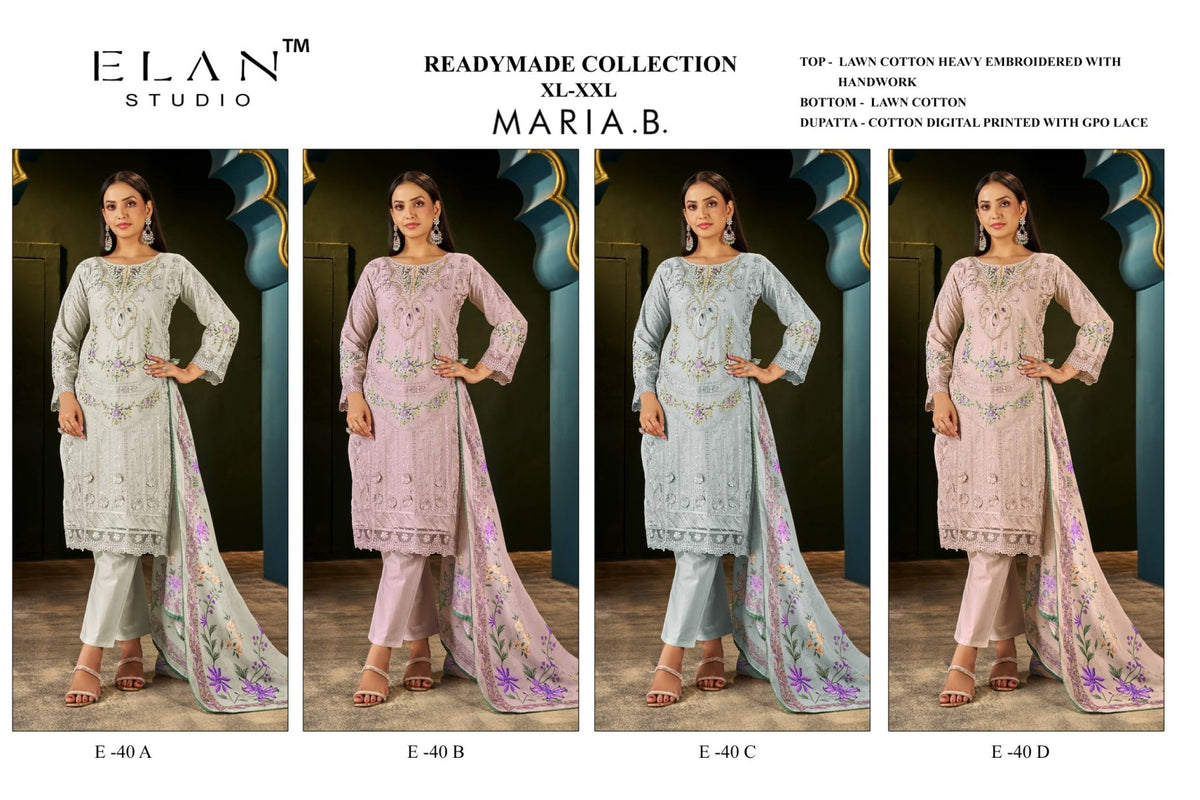 Elan E 40 Cambric Cotton Pakistani Suit - Amrah Wholesale