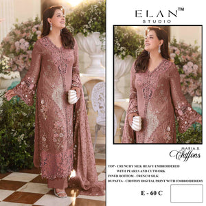 Elan Lawn Studio E-60 A To D Crunchy Embroidery Pakistani Suit