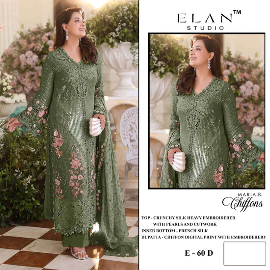 Elan Lawn Studio E-60 A To D Crunchy Embroidery Pakistani Suit