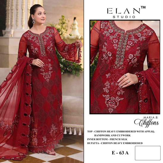 ELAN LAWN STUDIO E-63 Chiffon Heavy Embroidery Pakistani Suit