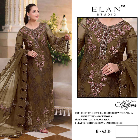ELAN LAWN STUDIO E-63 Chiffon Heavy Embroidery Pakistani Suit