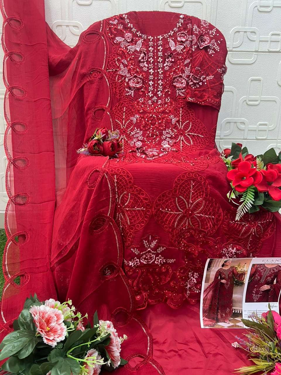 ELAN LAWN STUDIO E-63 Chiffon Heavy Embroidery Pakistani Suit