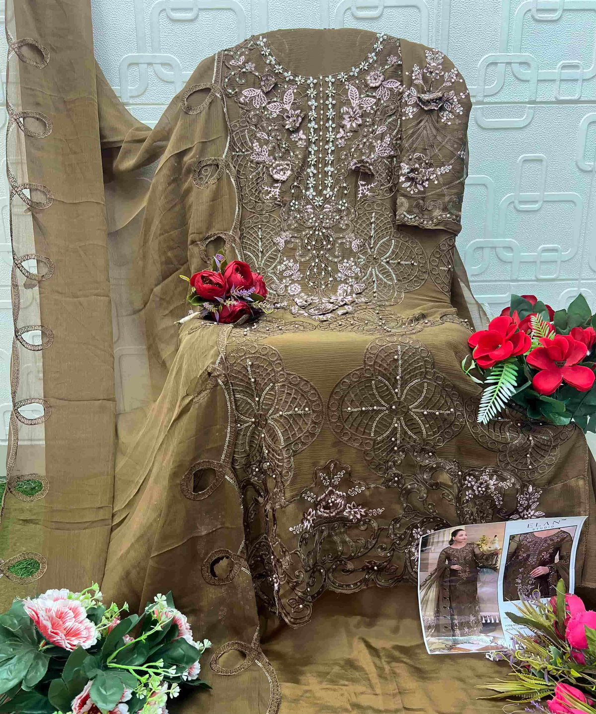 ELAN LAWN STUDIO E-63 Chiffon Heavy Embroidery Pakistani Suit