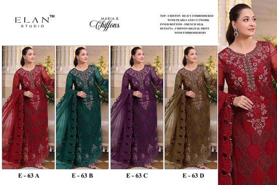 ELAN LAWN STUDIO E-63 Chiffon Heavy Embroidery Pakistani Suit