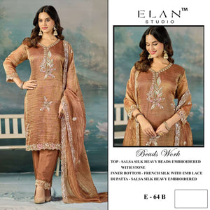 Elan Lawn Studio E-64 Salsa Silk Pakistani Suit