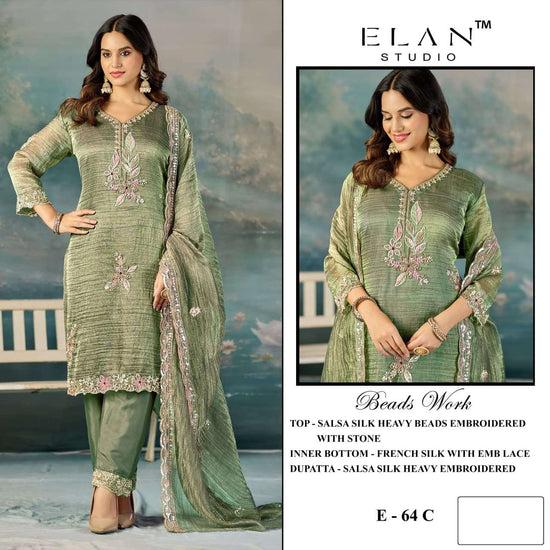 Elan Lawn Studio E-64 Salsa Silk Pakistani Suit