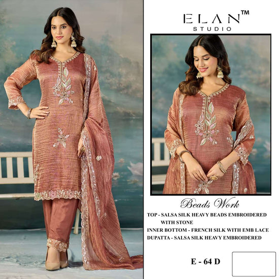 Elan Lawn Studio E-64 Salsa Silk Pakistani Suit