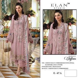 ELAN LAWN STUDIO E-67 Chiffon Handwork Embroidered Pakistani Suit