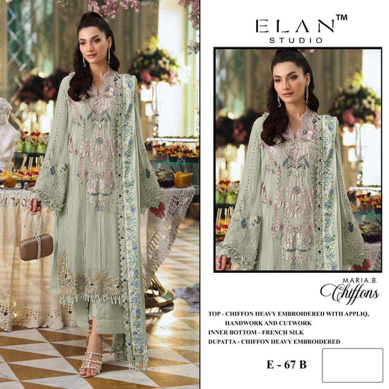 ELAN LAWN STUDIO E-67 Chiffon Handwork Embroidered Pakistani Suit