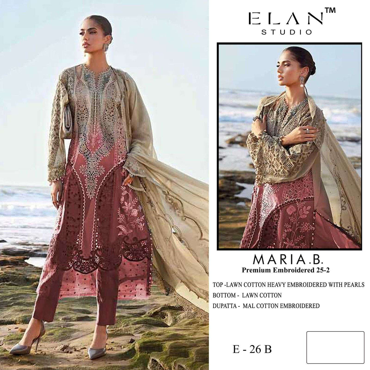 Elan Lawn Studio E - 26 Dress Material - Amrah Wholesale