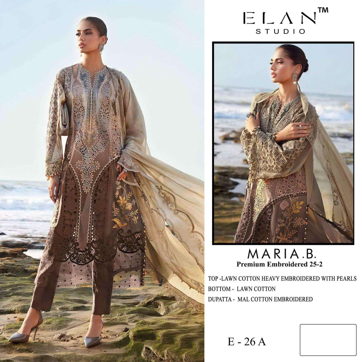 Elan Lawn Studio E - 26 Dress Material - Amrah Wholesale