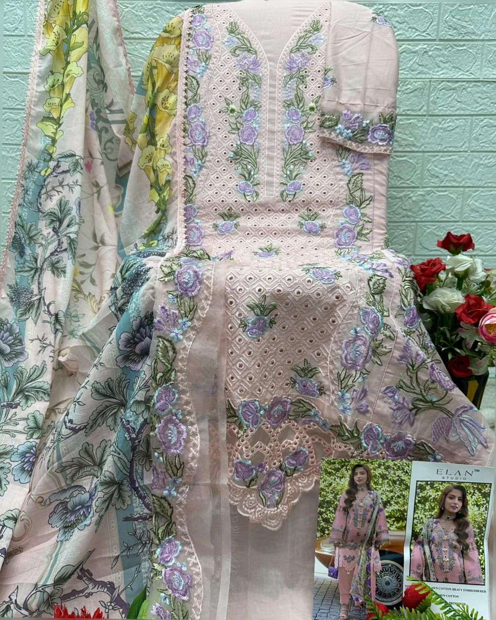 Elan Studio E - 21 ABCD Cambric Lawn Cotton Pakistani Suit - Amrah Wholesale