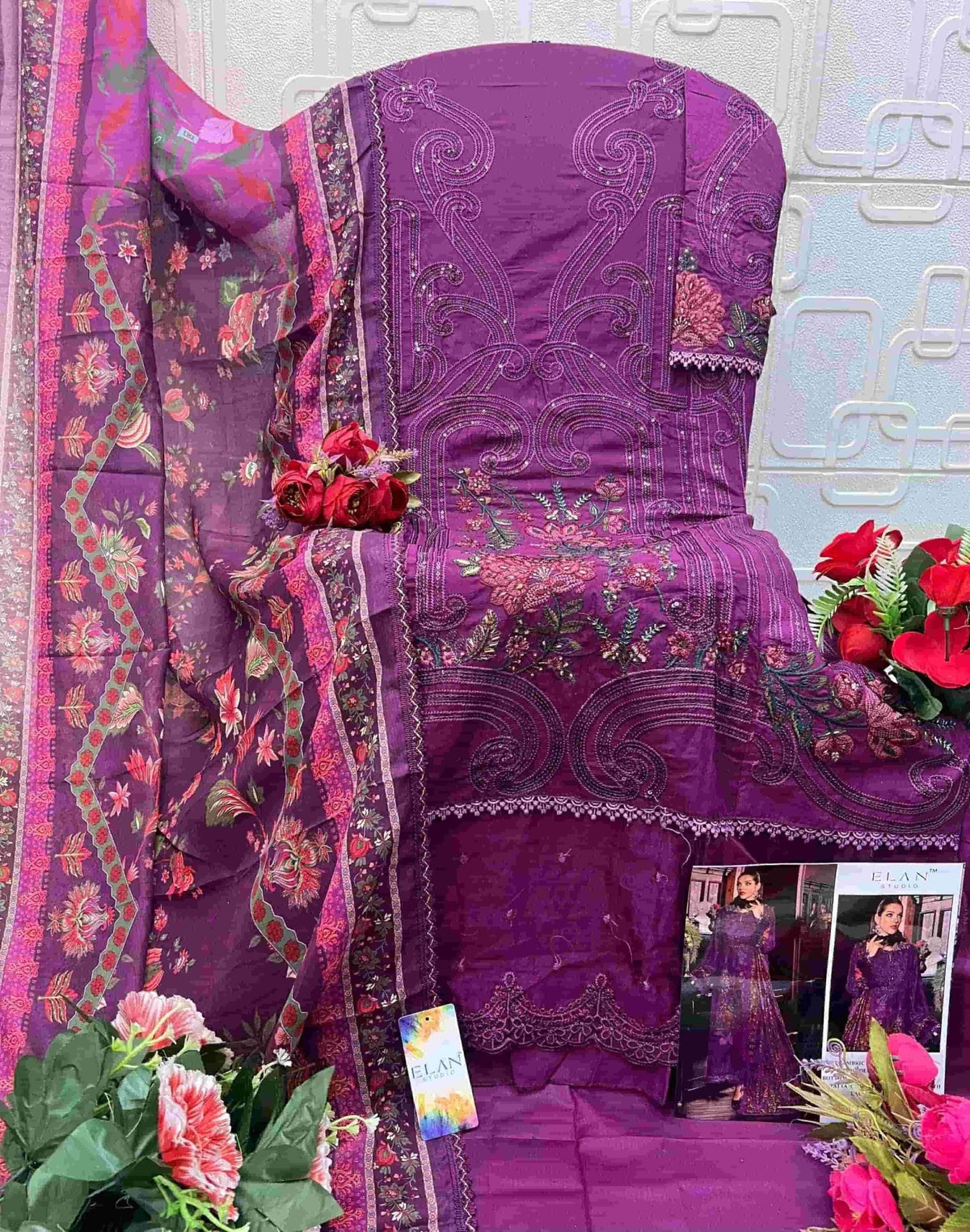 Elan Studio E - 32 Abcd Cambric Lawn Cotton Pakistani Suit - Amrah Wholesale