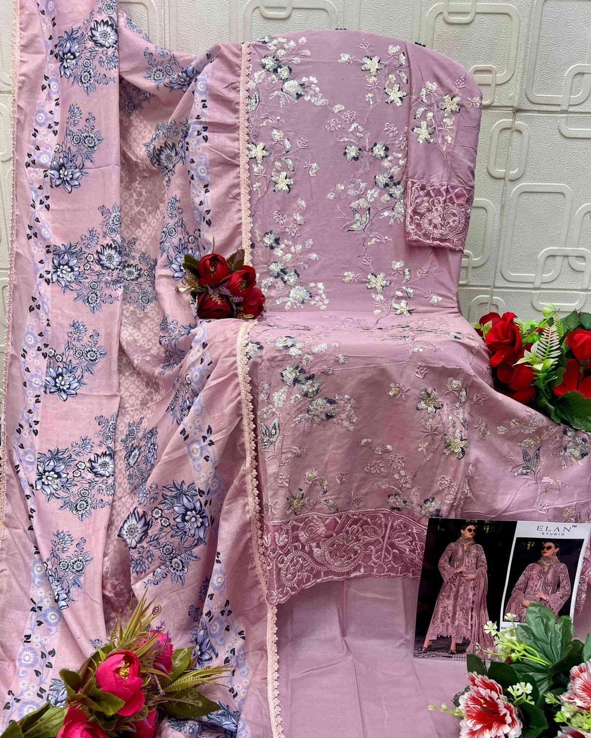Elan Studio E - 34 ABCD Cambric Lawn Cotton Pakistani Suit - Amrah Wholesale