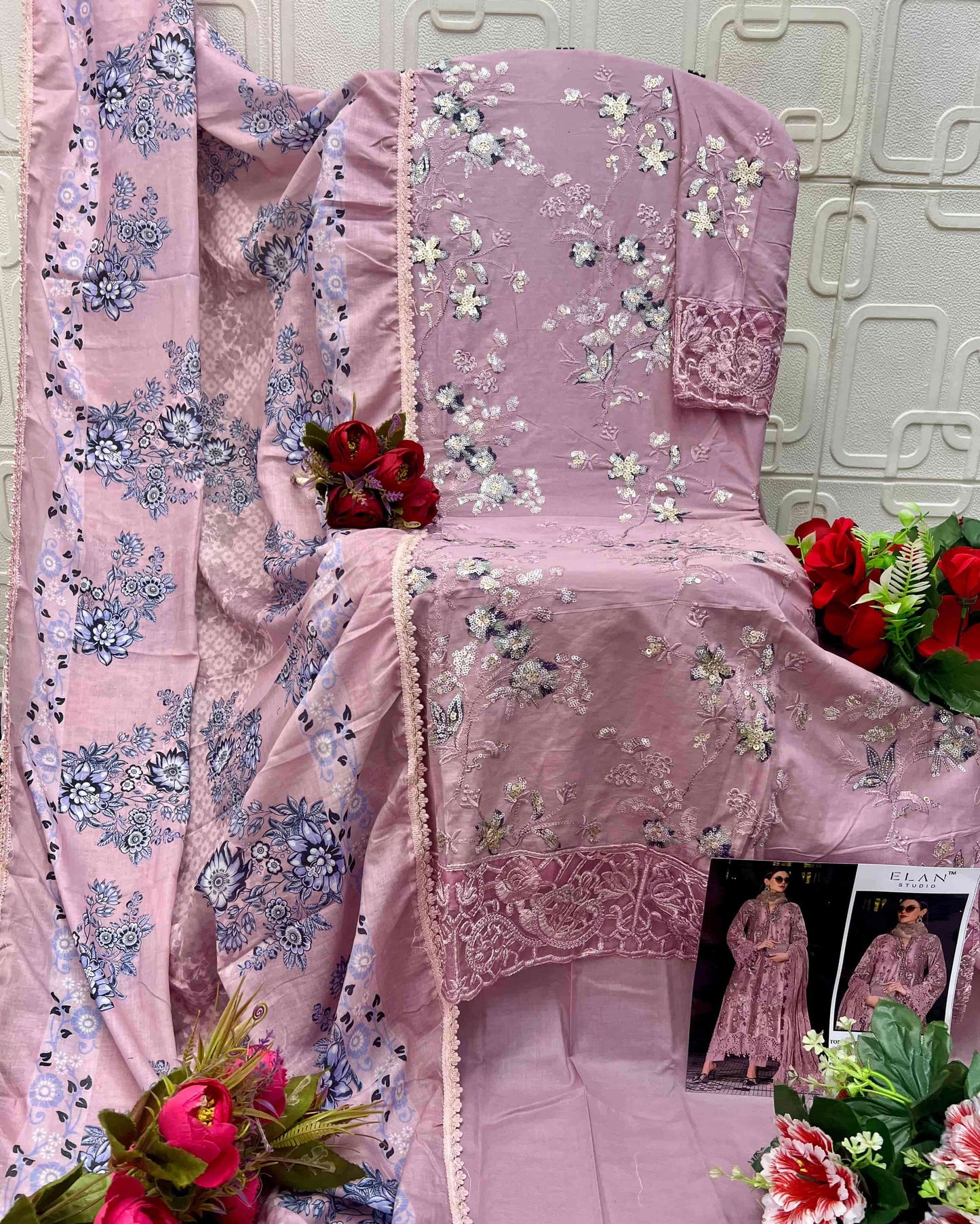 Elan Studio E-34 ABCD Cambric Lawn Cotton Pakistani Suit