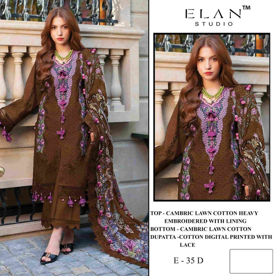 Elan Studio E - 35 Abcd Cambric Lawn Cotton Pakistani Suit - Amrah Wholesale