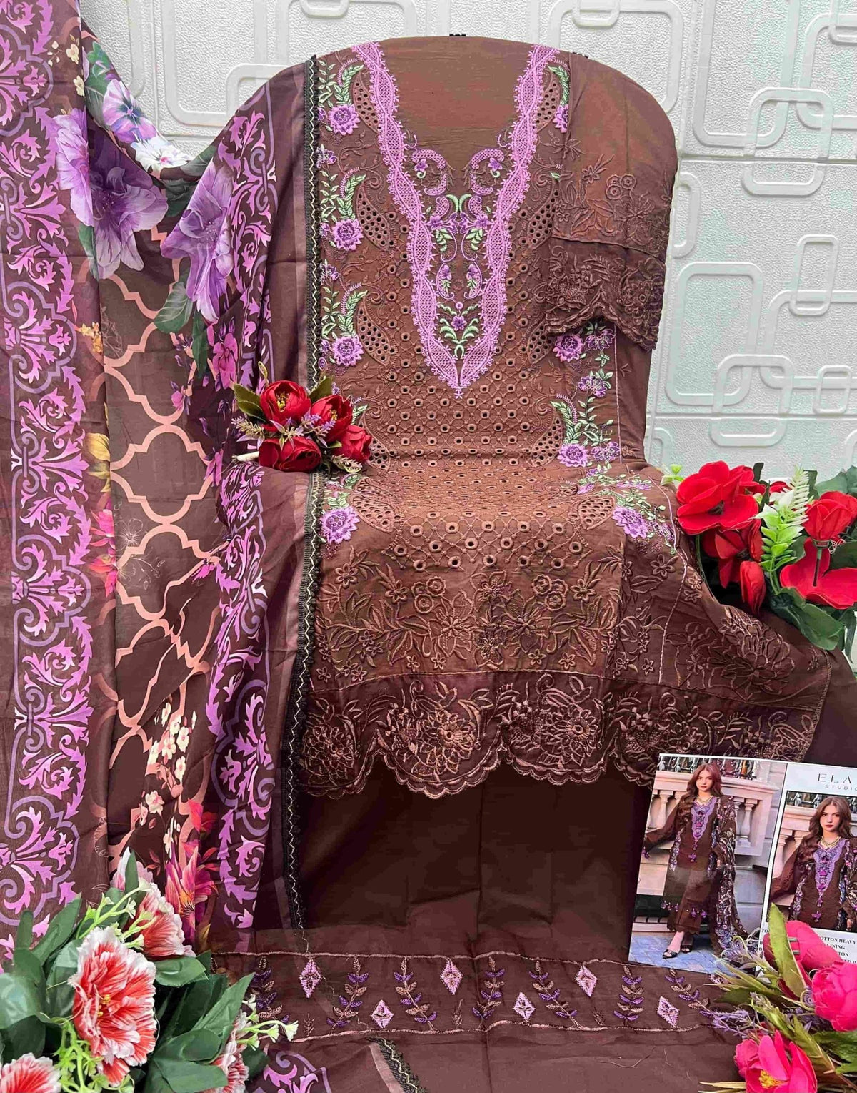 Elan Studio E - 35 Abcd Cambric Lawn Cotton Pakistani Suit - Amrah Wholesale
