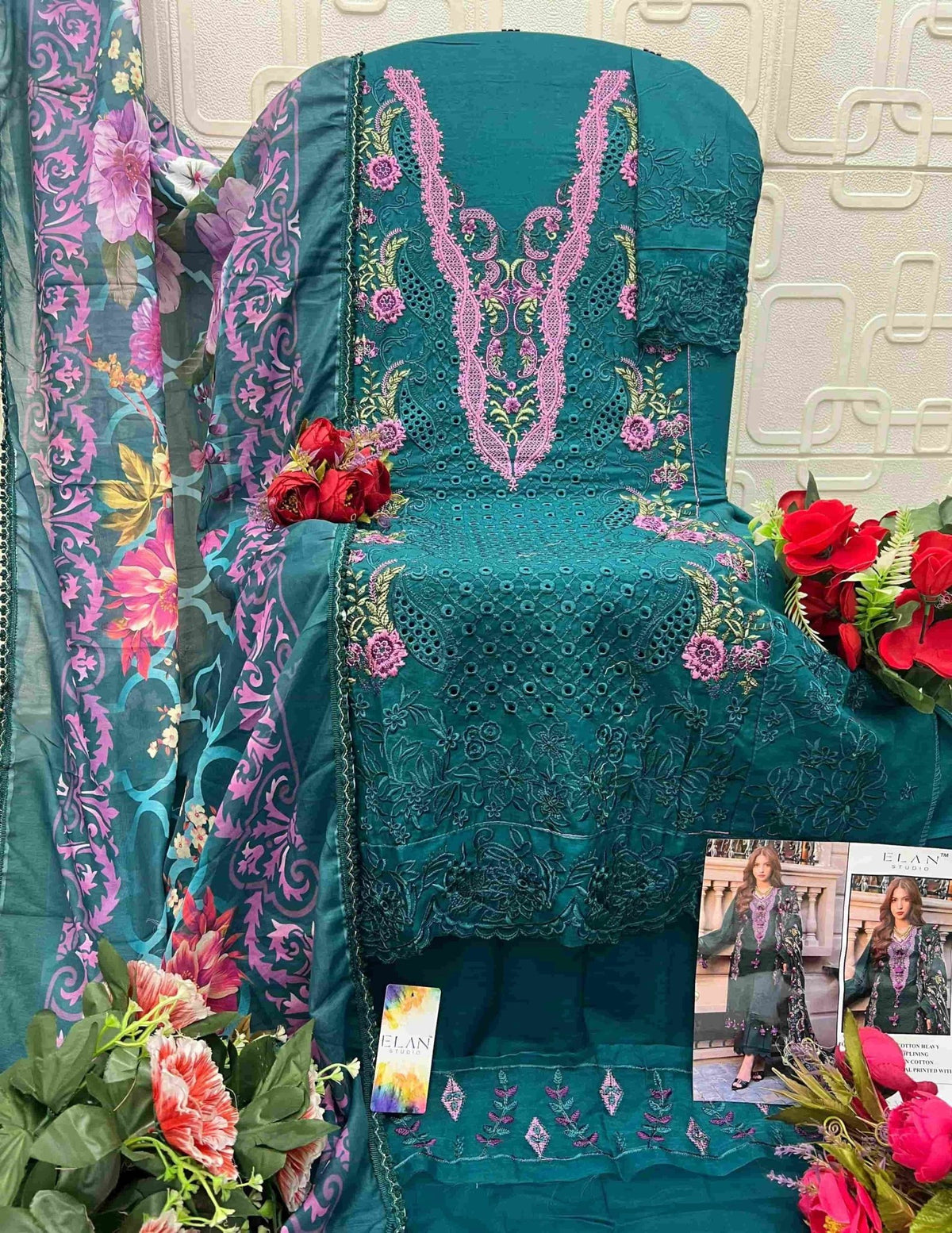 Elan Studio E - 35 Abcd Cambric Lawn Cotton Pakistani Suit - Amrah Wholesale